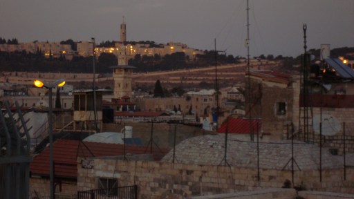 Looking over Old-City rooftops to Hebrew University in occupied East Jerusalem - 10 Dec. 2010 - Photo: Sherry Ann